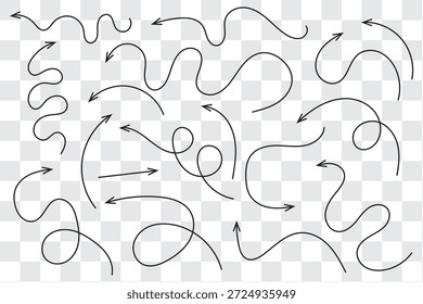 Flechas negras. Flechas curvas. Signo de flecha. Iconos de estilo plano.
