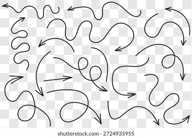 Flechas negras. Flechas curvas. Signo de flecha. Iconos de estilo plano.