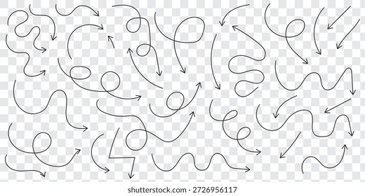Flechas negras. Flechas curvas. Signo de flecha. Iconos de estilo plano.