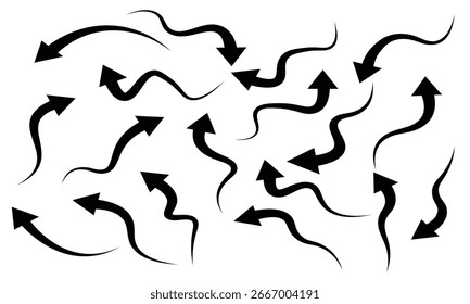 Black arrows set. Curved arrows. collection of curved arrow symbol vector illustration