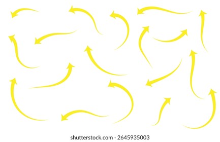 Black arrows set. Curved arrows. Arrow sign. Vector  illustration EPS 20 .