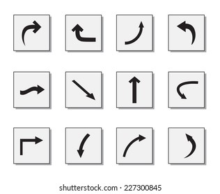 Black arrows set in icon .Stock vector