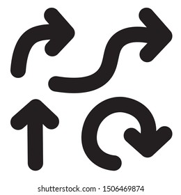 black arrows set icon- vector illustration