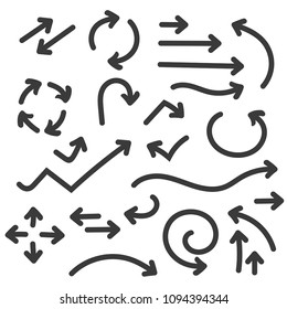 Black arrows set. Set of icons. Vector illustration isolated on white background
