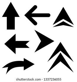black arrows set isolated on white background. vector illustration