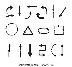 Black arrows set .Stock vector.