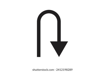 Flechas negras. Gire a la derecha y a la izquierda. Ilustración del vector aislada en fondo blanco