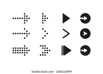 Black arrows vector collection on white background. Vector illustration