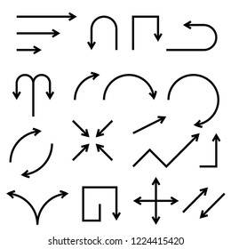 Black arrows. Vector illustration isolated on white background