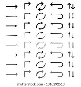 Black arrows. Vector illustration isolated on white background