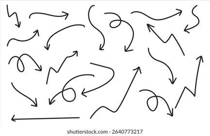  black arrows vector on white background.