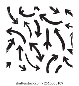 Black arrows white background vector design.