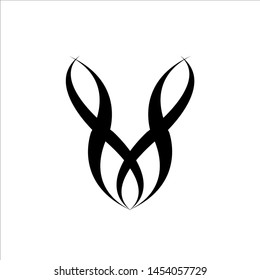 Black Art Abstract Logo on a White Background