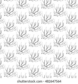black art leaves pattern background vector illustration image place on white background