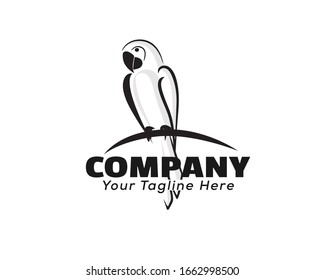black art perch parrot logo design inspiration