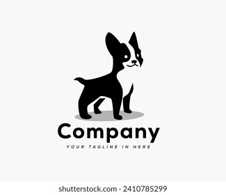 black art silhouette dog logo design template illustration inspiration