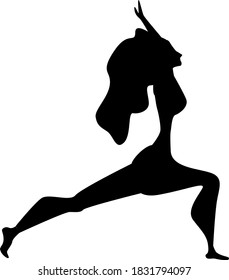 black art yoga poses illustration for website or design 