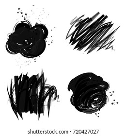 Black artistic and messy ink paint drops