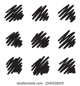 Schwarze künstlerische Schreib-Umrisse handgezeichnet Marker Stift auf weißem Hintergrund.
