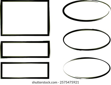 black artwork frames shapes collection set vector