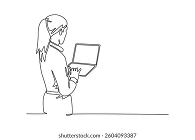 Black Ash. Technology in business concept. Single line draw design. Vector graphic illustration
