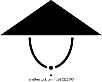 Black Asian conical hat