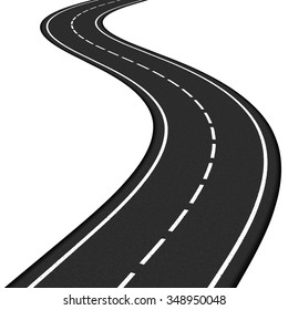 Black Asphalt Road On White Background Stock Vector (Royalty Free ...