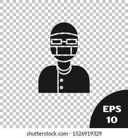 Black Assistant icon isolated on transparent background.  Vector Illustration