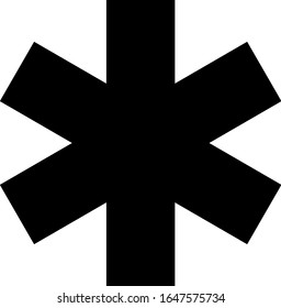 Black asterisk sign isolated on white background