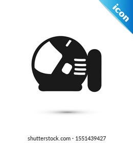 Black Astronaut helmet icon isolated on white background.  Vector Illustration