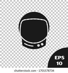 Black Astronaut helmet icon isolated on transparent background.  Vector Illustration