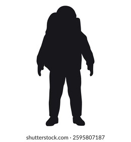 Black Astronaut in space Silhouette Vector Illustration