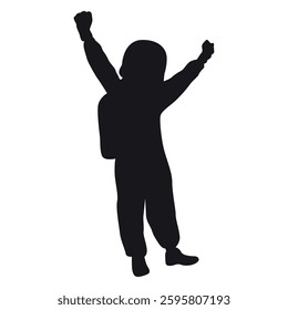 Black Astronaut in space Silhouette Vector Illustration