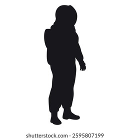 Black Astronaut in space Silhouette Vector Illustration