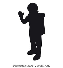 Black Astronaut in space Silhouette Vector Illustration