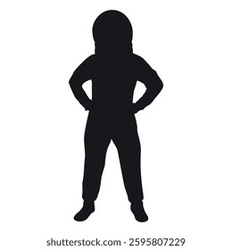 Black Astronaut in space Silhouette Vector Illustration