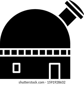 Black Astronomical observatory icon isolated on white background.  Vector Illustration