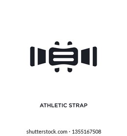 black athletic strap isolated vector icon. simple element illustration from gym and fitness concept vector icons. athletic strap editable logo symbol design on white background. can be use for web