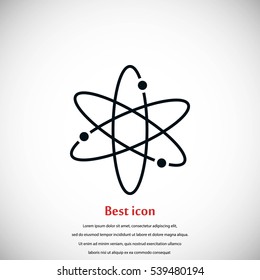 Black atom icon, flat design best vector icon