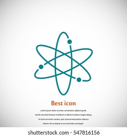 Black atom icon, flat design best vector icon