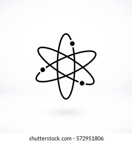 Black atom icon, flat design best vector icon