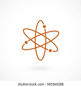 Black atom icon, flat design best vector icon