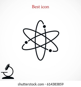 Black atom icon, flat design best vector icon