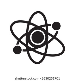 Black Atom Model Icon of