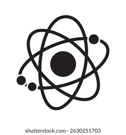 Black Atom Model Icon of