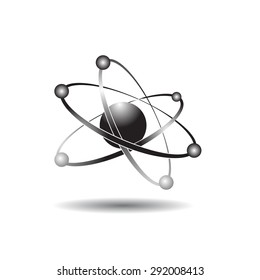 black atom or molecule icon sign vector 