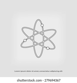 Black atom vector icon