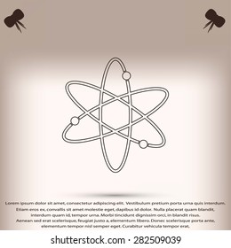 Black atom vector icon