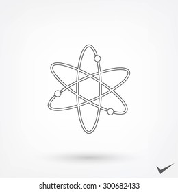 Black atom vector icon