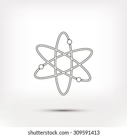 Black atom vector icon